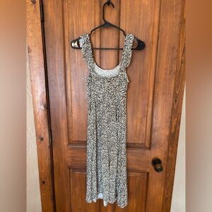 Maurices Black and Cream Animal Print Maxi Dress